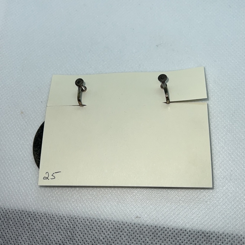 VINTAGE EARRINGS STERLING SILVER SCREW-BACK POST WESTERN BRONCO DESIGN EAR RINGS - Picture 4 of 9